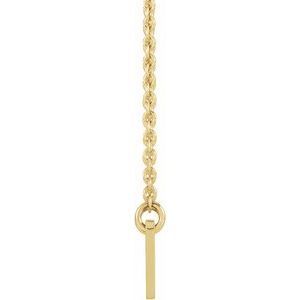 14K Yellow Gold 13 X 6.6 Mm 16-18 In Polished Engravable Half Moon Necklace