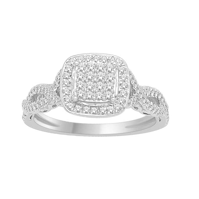 10K White Gold 0.42 Cttw Diamond Ladies Ring