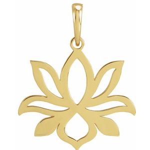 14K Yellow Gold Petite Lotus Pendant