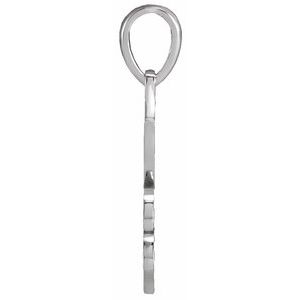 14K White Gold Petite Lotus Pendant