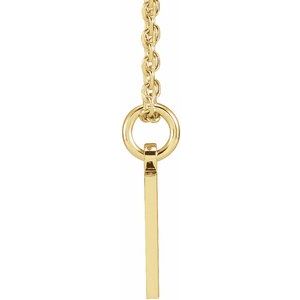 14K Yellow Gold Numeral 7 12.41 X 5.32 Mm 16-18 In Polished Pierced Numeral Dog Tag Necklace