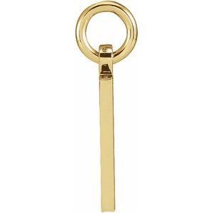 14K Yellow Gold Numeral 7 12.41 X 5.32 Mm Polished Pierced Numeral Dog Tag Pendant