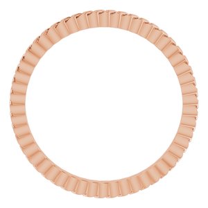 14K Rose Gold 2 Mm Polished Ladies Chain Link Inspired Band Size 7