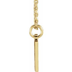 14K Yellow Gold Numeral 3 12.41 X 5.32 Mm 16-18 In Polished Pierced Numeral Dog Tag Necklace