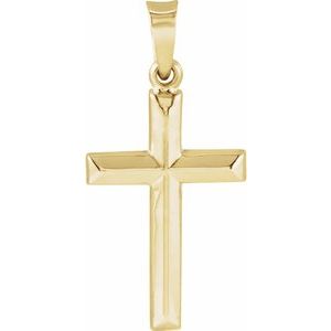 14K Yellow Gold 17 X 12 Mm Polished Cross Pendant