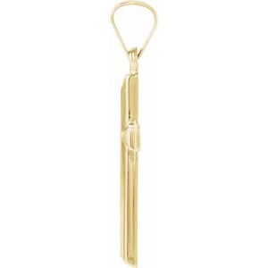14K Yellow Gold 17 X 12 Mm Polished Cross Pendant