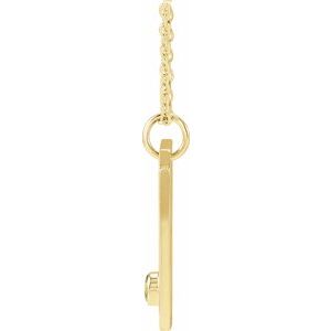 14K Yellow Gold Zodiac Gemini Round 2.5 Mm G-H I1 Natural Peridot And .01 Ctw Natural Diamond Zodiac Constellation Necklace, Length: 18 In