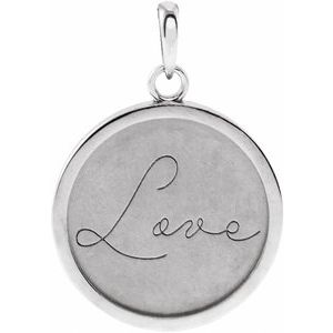 Sterling Silver Love 26.34 X 18 Mm Polished "Love" Engraved Pendant