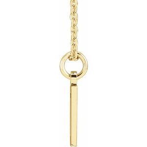 14K Yellow Gold Numeral 1 12.41 X 5.32 Mm 16-18 In Polished Pierced Numeral Dog Tag Necklace
