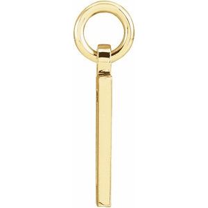 14K Yellow Gold Numeral 1 12.41 X 5.32 Mm Polished Pierced Numeral Dog Tag Pendant