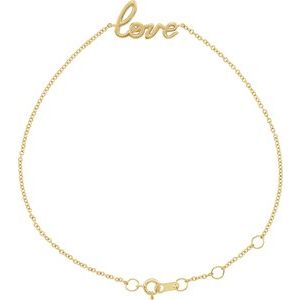 14K Yellow Gold 17.7 X 9.1 Mm 6 1/2-7 1/2 In Polished Love Bracelet