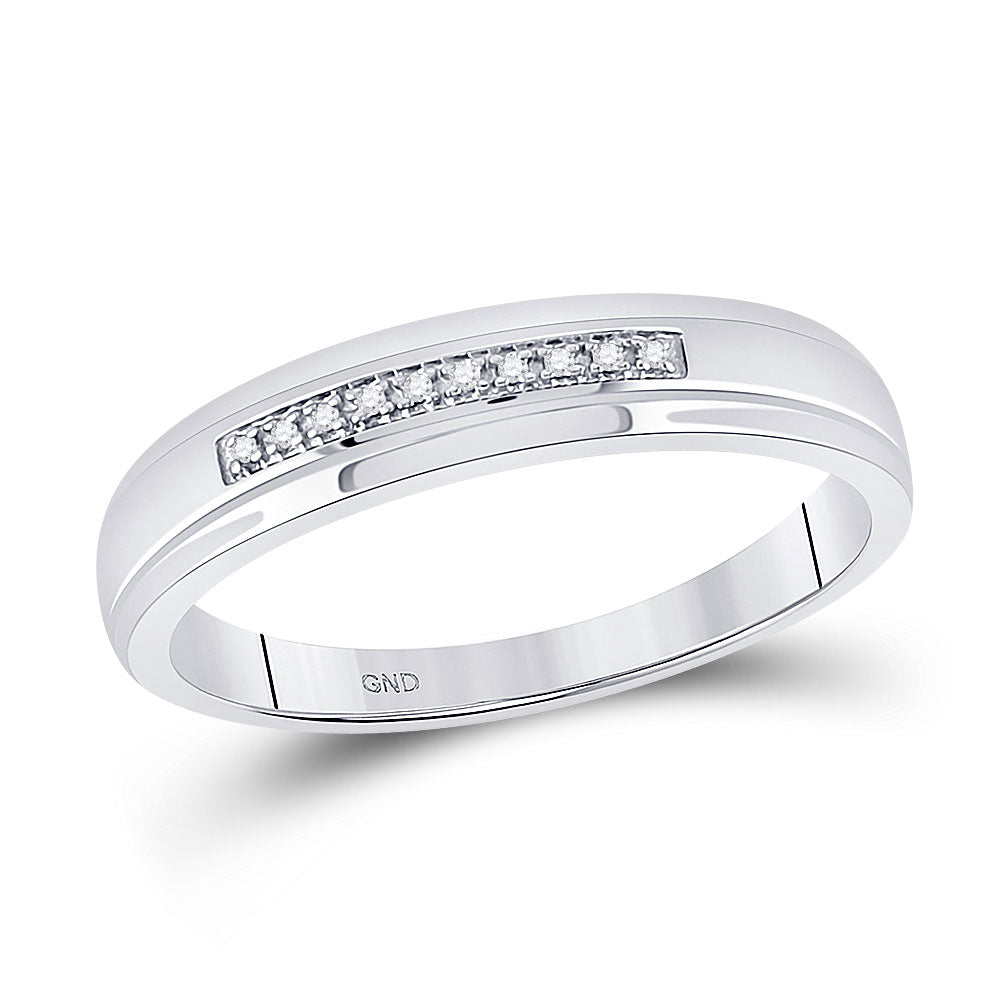 Sterling Silver His Hers Round Diamond Solitaire Matching Wedding Set 1/4 Cttw, Womens Size: 5-10, Mens Size: 7-13