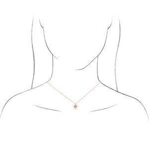 14K Yellow Gold 14.8 X 10.79 Mm 16-18 In Polished Beaded Star Necklace