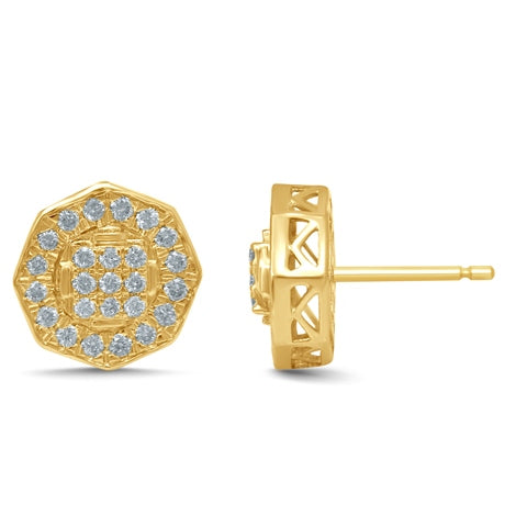 10K Yellow Gold 0.48-0.53 Cttw Diamond Dark Earring