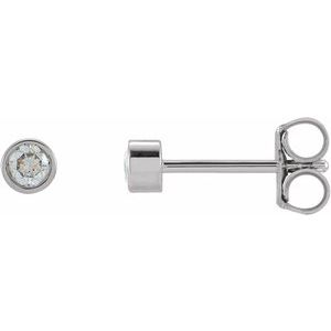 14K White Gold Round 2.5 Mm 1/8 Ctw Lab-Grown Diamond Micro Bezel-Set Earrings