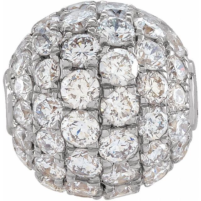 14K Yellow Or White Gold Polished Natural Diamond Pave Ball Pendant