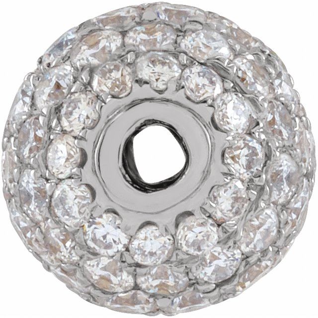 14K Yellow Or White Gold Polished Natural Diamond Pave Ball Pendant