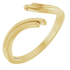 14K Yellow Gold Polished Open Bypass Ring Size 7