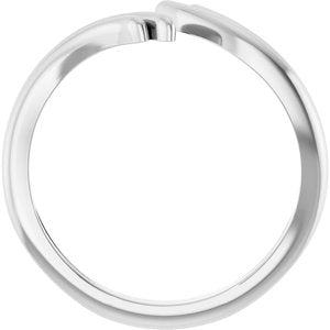14K White Gold Polished Open Bypass Ring Size 7