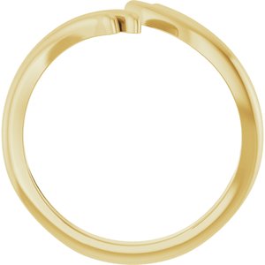 14K Yellow Gold Polished Open Bypass Ring Size 7