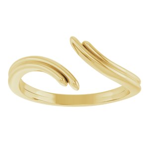 14K Yellow Gold Polished Open Bypass Ring Size 7