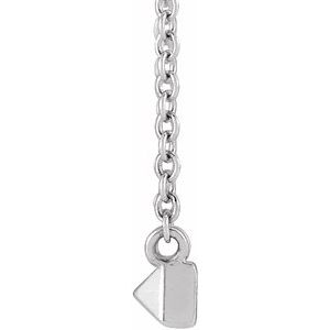 14K White Gold 26.22 X 4.39 Mm 18 In Polished Knife Edge Bar Necklace
