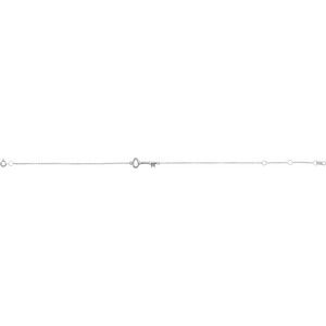14K White Gold 18.5 X 6.5 Mm 6 1/2-7 1/2 In Polished Petite Key Bracelet