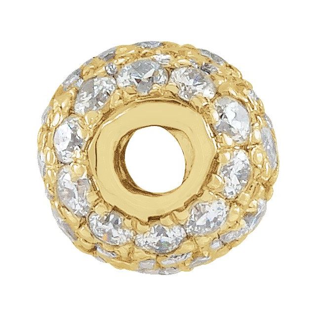 14K Yellow Or White Gold Polished Natural Diamond Pave Ball Pendant