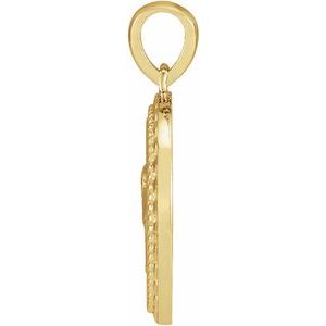 14K Yellow Gold 20.12 X 12.78 Mm Polished Round Elephant Pendant