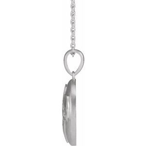 Sterling Silver 21.96 X 14.76 Mm 16-18 In Polished Domed Old World Globe Necklace