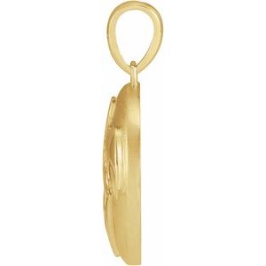 14K Yellow Gold 21.96 X 14.76 Mm Polished Domed Old World Globe Pendant
