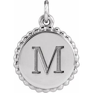 Sterling Silver 18.3 X 13.8 Mm Polished Engravable Round Beaded Pendant