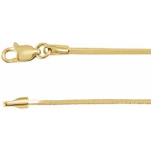 14K Yellow Gold Square Snake Chain, Length: 20 In, Width: 1 Mm