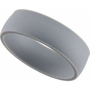 Gray Silicone 7 Mm Dome Comfort Fit Band