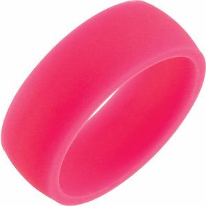 Pink Silicone 7 Mm Dome Comfort Fit Band