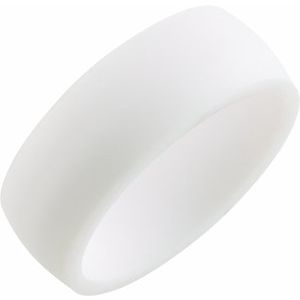White Silicone 7 Mm Dome Comfort Fit Band