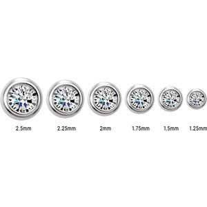 14K White Gold Round 2.25 Mm 1/10 Ctw Lab-Grown Diamond Micro Bezel-Set Earrings