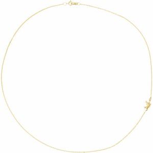 14K Yellow Gold  Off-Center Holy Spirit Dove Necklace, Length: 16 In