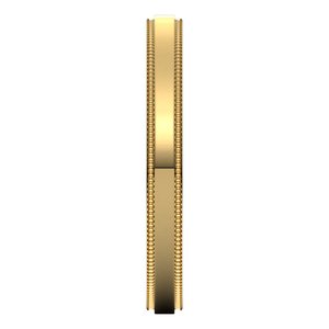 10K Yellow Or White Or Rose Gold Milgrain Stepped-Edge Comfort-Fit Flat Band