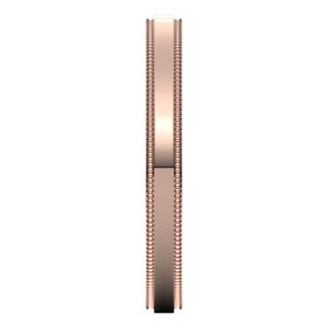 18K Yellow Or White Or Rose Gold Milgrain Stepped-Edge Comfort-Fit Flat Band