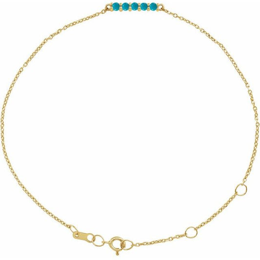 14K Yellow Or Rose Gold Or Sterling Silver Or Platinum Round 2 Mm 15.67 X 2.32 Mm Polished Natural Gemstone Minimalist Cabochon Bar  6 1/2-7 1/2 In Bracelet