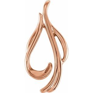 14K Rose Gold 30.4 X 13.8 Mm Polished Freeform Pendant