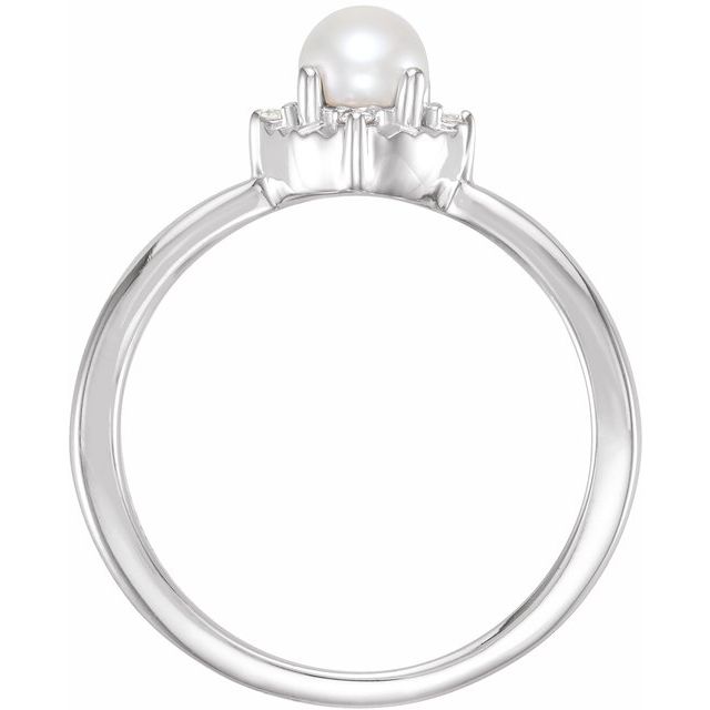 14K Yellow Gold Or Sterling Silver Round  4.5 Mm I2, H+ Polished Natural Gemstone And .04 Ctw Natural Diamond Ring