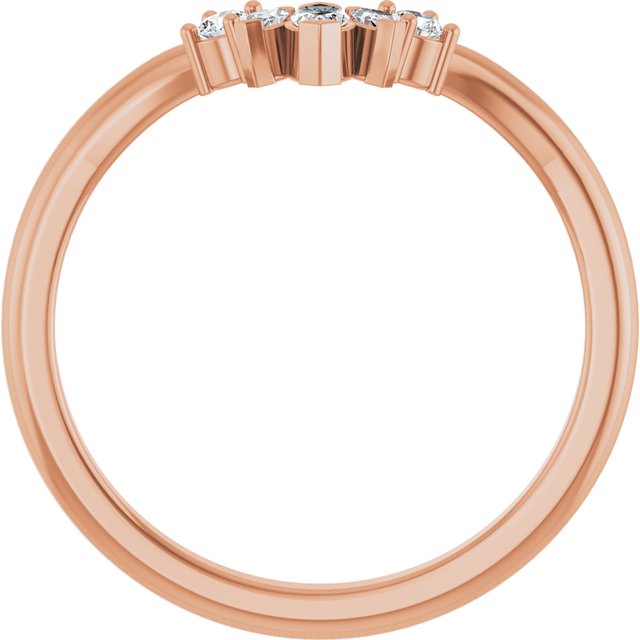 14K Rose Or White Or Yellow Gold Marquise 4 X 2 Mm Polished 1/6 Ctw Natural Diamond Accented Contour Band, Size 7