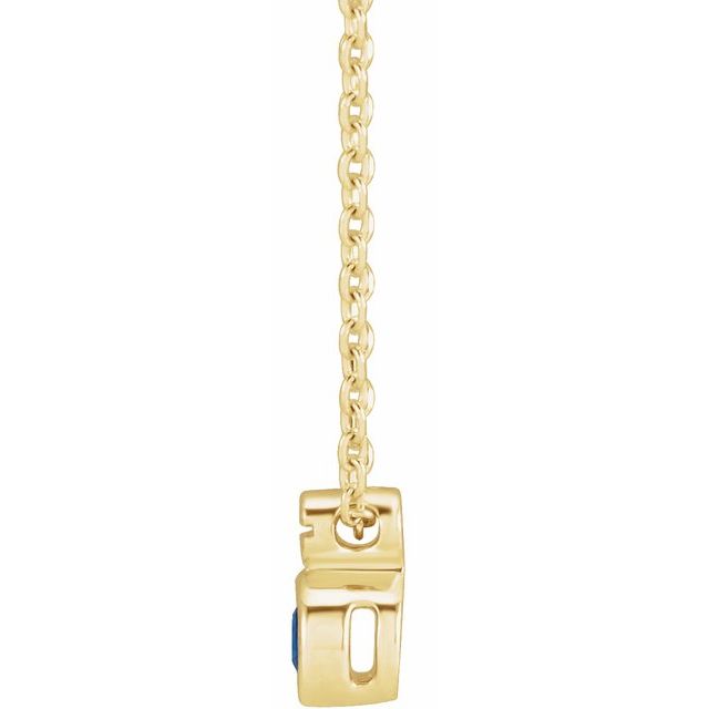 14K Yellow Gold Round 3 Mm 16-18 In Polished Blue Sapphire Hardware-Inspired Necklace