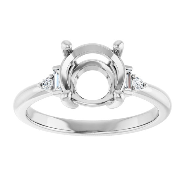 14K Yellow Or White Gold Round Polished Lab-Grown Diamond Semi-Set Engagement Ring