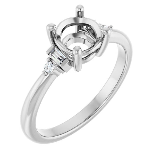 14K Yellow Or White Gold Round Polished Lab-Grown Diamond Semi-Set Engagement Ring