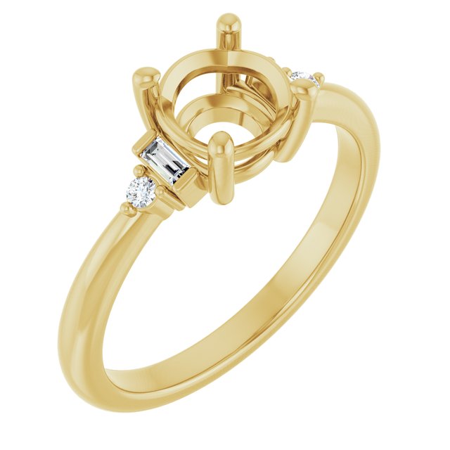 14K Yellow Or White Gold Round Polished Lab-Grown Diamond Semi-Set Engagement Ring