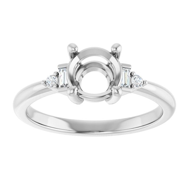 14K Yellow Or White Gold Round Polished Lab-Grown Diamond Semi-Set Engagement Ring