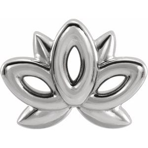 Sterling Silver 8 X 6 Mm Each Friction Backs Included Polished Lotus Stud Earring